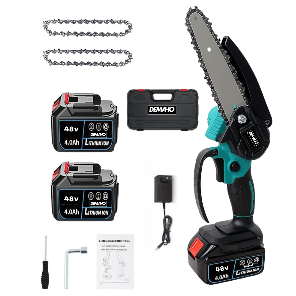Drujba Fierastrau cu 2 Acumulator 36V, lama 6 inch/15 cm, 2 lanturi, fara fir, portabil