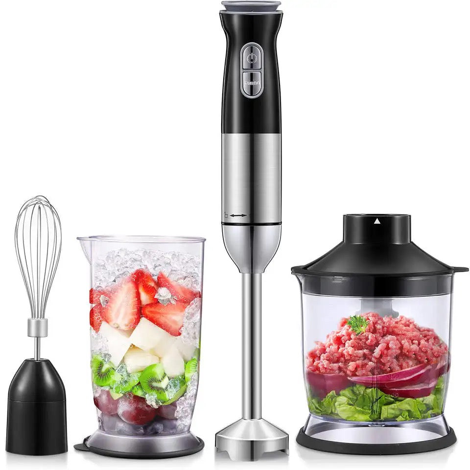 Set blender de mâna 4 in 1, 1500W cu 9 viteze și funcție turbo