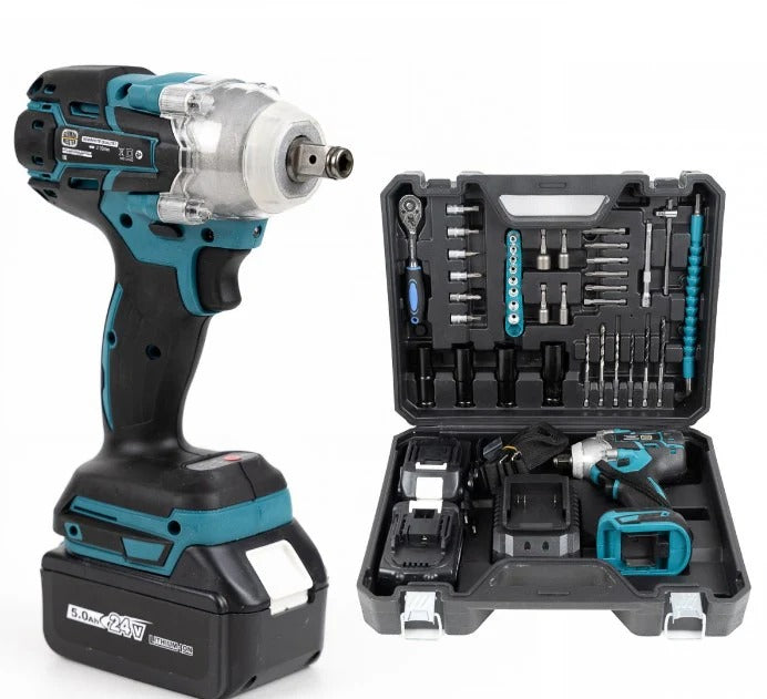 Pistol electric de Impact- Masina de Insurubat DEMAHO, 550Nm, 43 de Accesorii, 2 Acumulatori 98VF si Valiza