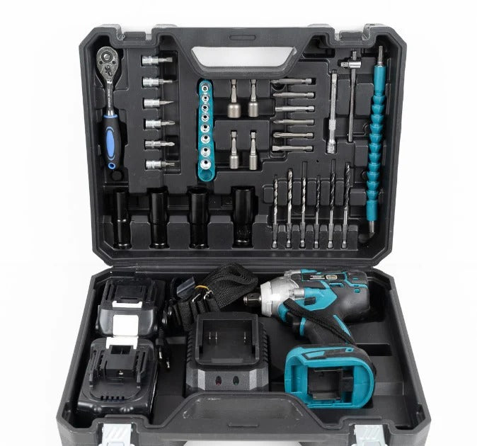 Pistol electric de Impact- Masina de Insurubat DEMAHO, 550Nm, 43 de Accesorii, 2 Acumulatori 98VF si Valiza
