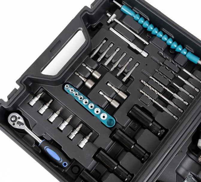 Pistol electric de Impact- Masina de Insurubat DEMAHO, 550Nm, 43 de Accesorii, 2 Acumulatori 98VF si Valiza