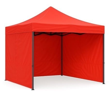 Cort Pavilion 3x3m Verde/Albastru/Rosu/Alb Complet cu 3 Pereti Laterali si Acoperis, Cadru Pliabil pentru Curte, Gradina sau Evenimente