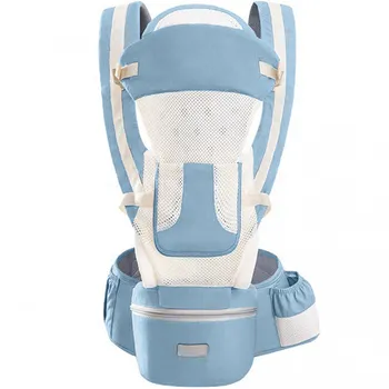 Marsupiu ergonomic, multifunctional pentru bebelusi, 15in1, greutate maxima 25 kg, Roz / Albastru