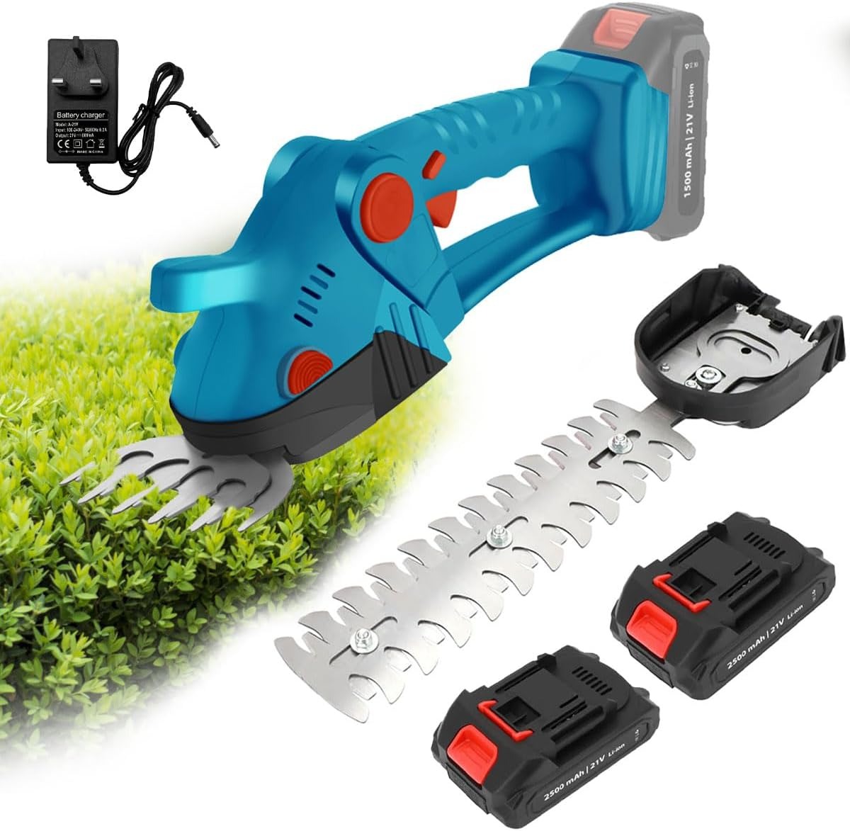 Foarfeca electrica cu 2 acumulatori 12v/5ah, pentru taiat gard viu