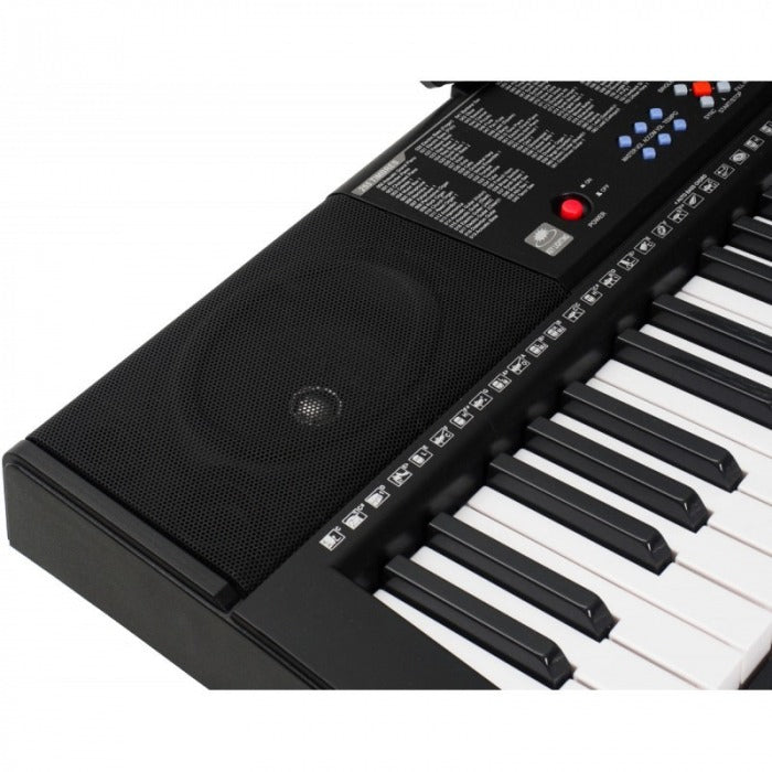 Orga electronica MK-2108 61 clape, 255 ritmuri, 255 timbre, 50 melodii demonstrative, 5 octave, clape luminate led, functii invatare 3 lectii, functii inregistrare si redare, usb, mp3, afisaj lcd, suport part