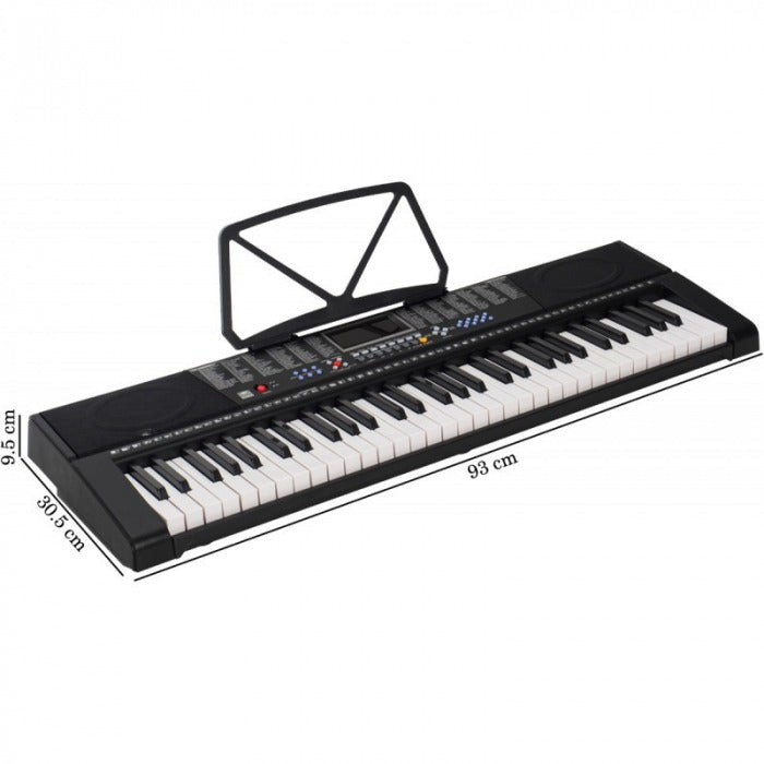 Orga electronica MK-2108 61 clape, 255 ritmuri, 255 timbre, 50 melodii demonstrative, 5 octave, clape luminate led, functii invatare 3 lectii, functii inregistrare si redare, usb, mp3, afisaj lcd, suport part