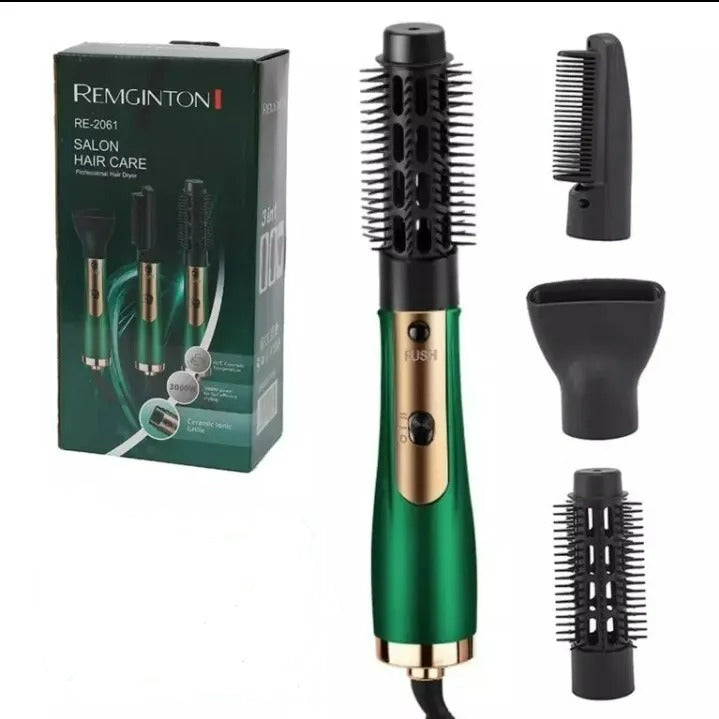 Perie de păr cu aer cald Remington 3 în 1, RE-2061, 3000W, uscător și stilizator + cadou Uscător de păr Nova N-6130, 1800W, Negru