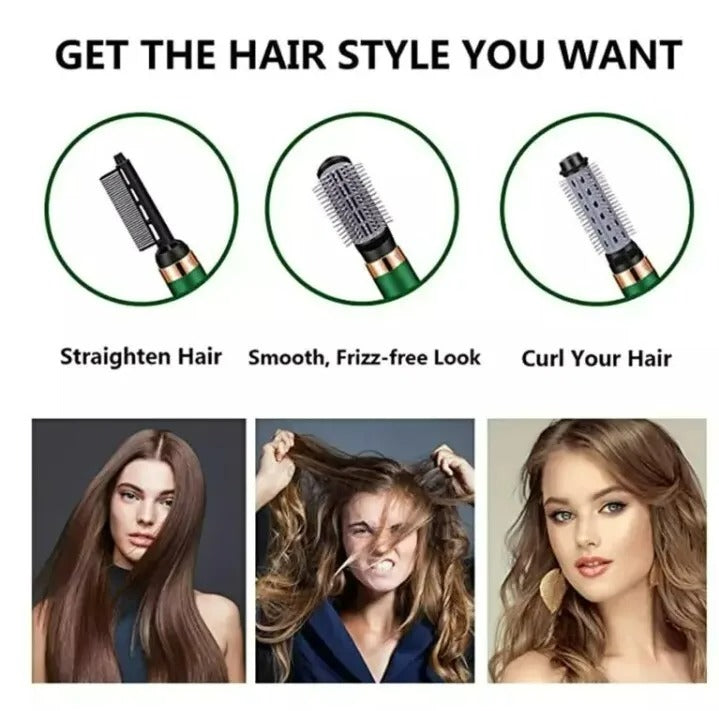 Perie de păr cu aer cald Remington 3 în 1, RE-2061, 3000W, uscător și stilizator + cadou Uscător de păr Nova N-6130, 1800W, Negru