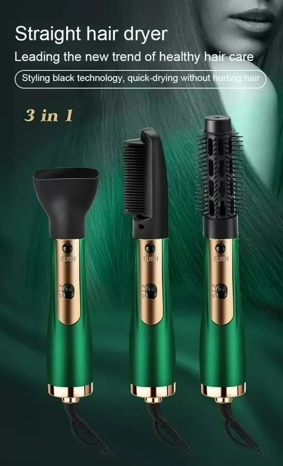Perie de păr cu aer cald Remington 3 în 1, RE-2061, 3000W, uscător și stilizator + cadou Uscător de păr Nova N-6130, 1800W, Negru