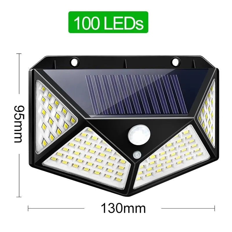 Set x4 Lampi solare LED cu 4 cadrane 100 leduri senzor de miscare si lumina unghi larg 270 gr - eSeller.ro - Inovăm pentru confortul tău