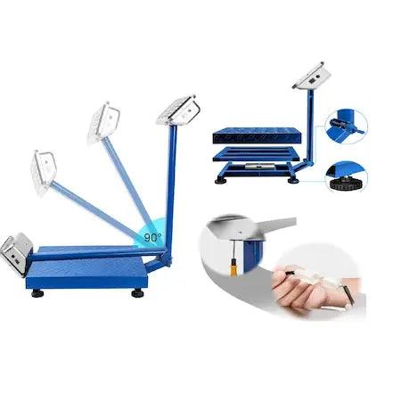 Cantar Electronic 350kg cu acumulator si platforma metalica din tabla striata, brat rabatabil - eSeller.ro - Inovăm pentru confortul tău