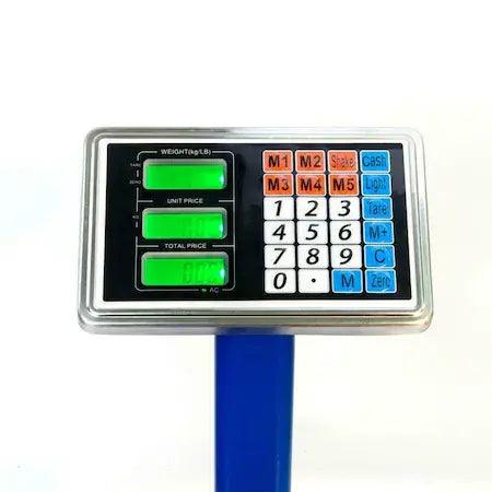 Cantar Electronic 350kg cu acumulator si platforma metalica din tabla striata, brat rabatabil - eSeller.ro - Inovăm pentru confortul tău