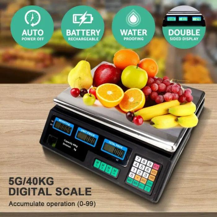 Cantar Electronic 40 kg, acumulator inclus, incarcare rapida, digital, functii multiple, afisaj dublu, autonomie mare - eSeller.ro - Inovăm pentru confortul tău