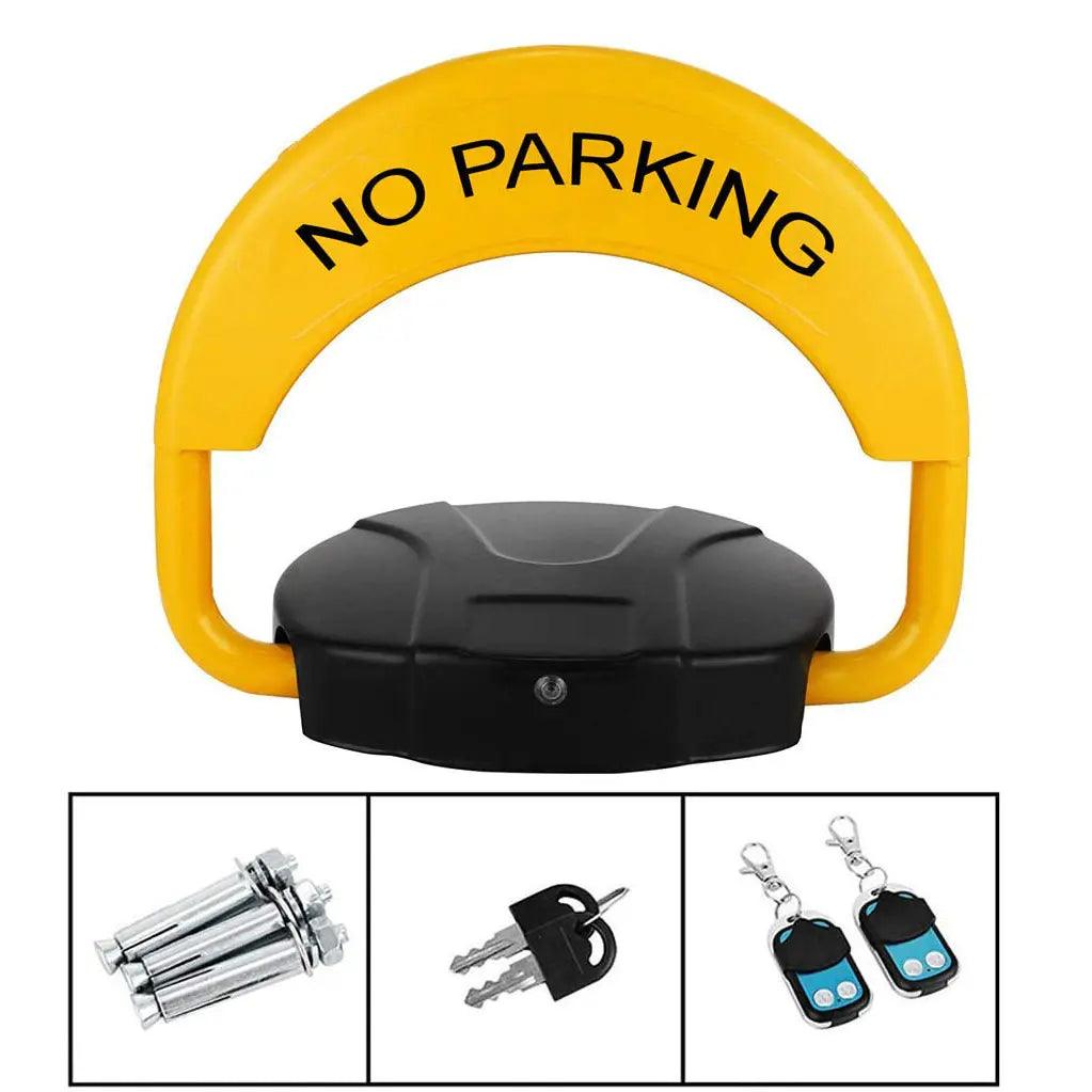 Blocator loc parcare automat, cu 2 telecomenzi si alarma, suporta 2 tone, Galben/Negru, rezistent intemperii - eSeller.ro - Inovăm pentru confortul tău