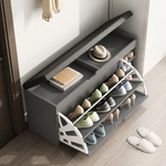 Dulap pentru pantofi tip bancheta Gri, 80 x 30 x 51 cm