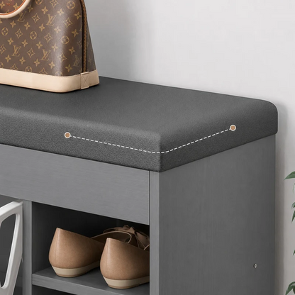 Dulap pentru pantofi tip bancheta Gri, 80 x 30 x 51 cm