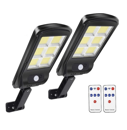 Set 2x Lampa cu Incarcare Solara 100W, LED-uri COB, Telecomanda si Senzor de Miscare - eSeller.ro - Inovăm pentru confortul tău