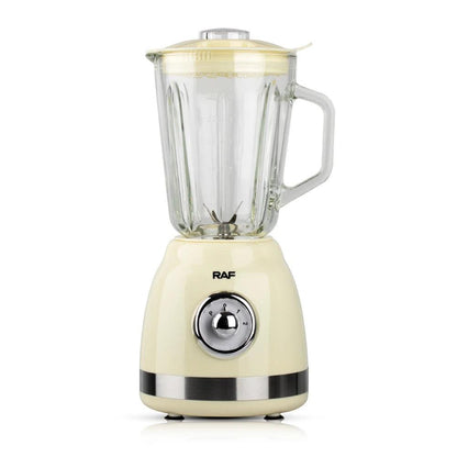 Blender Electric de sticla 2 in 1 RAF® , 1000 W cu Rasnita de Cafea, capacitate recipient 1.5L, 2 trepte viteza, Crem Metalic - eSeller.ro - Inovăm pentru confortul tău