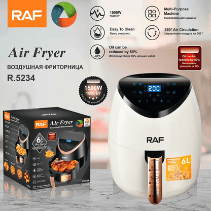 Air Fryer RAF 5234W - Friteuza cu Aer Cald, Fara Ulei, Capacitate 6L, 2400W, Alb - eSeller.ro - Inovăm pentru confortul tău