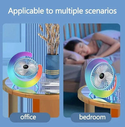 Ventilator multifunctional cu boxa, lumini ambientale, alimentare USB - eSeller.ro - Inovăm pentru confortul tău