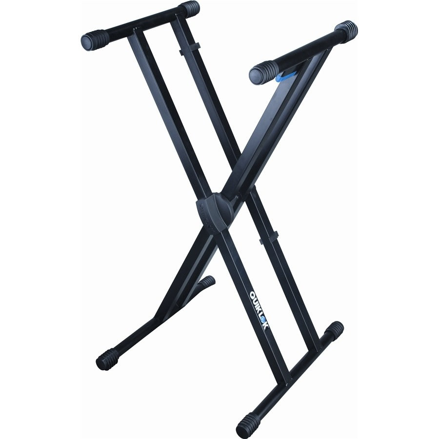 Suport Orga Dublu X Reglabil, 5 Trepte, 65–100cm, Antialunecare, Negru, Sarcină Maximă 60kg