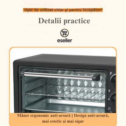 Cuptor Electric de Bucatarie 2600W – Leihmann 48L, Tava de Copt, Gratar si Functie de Rotisor