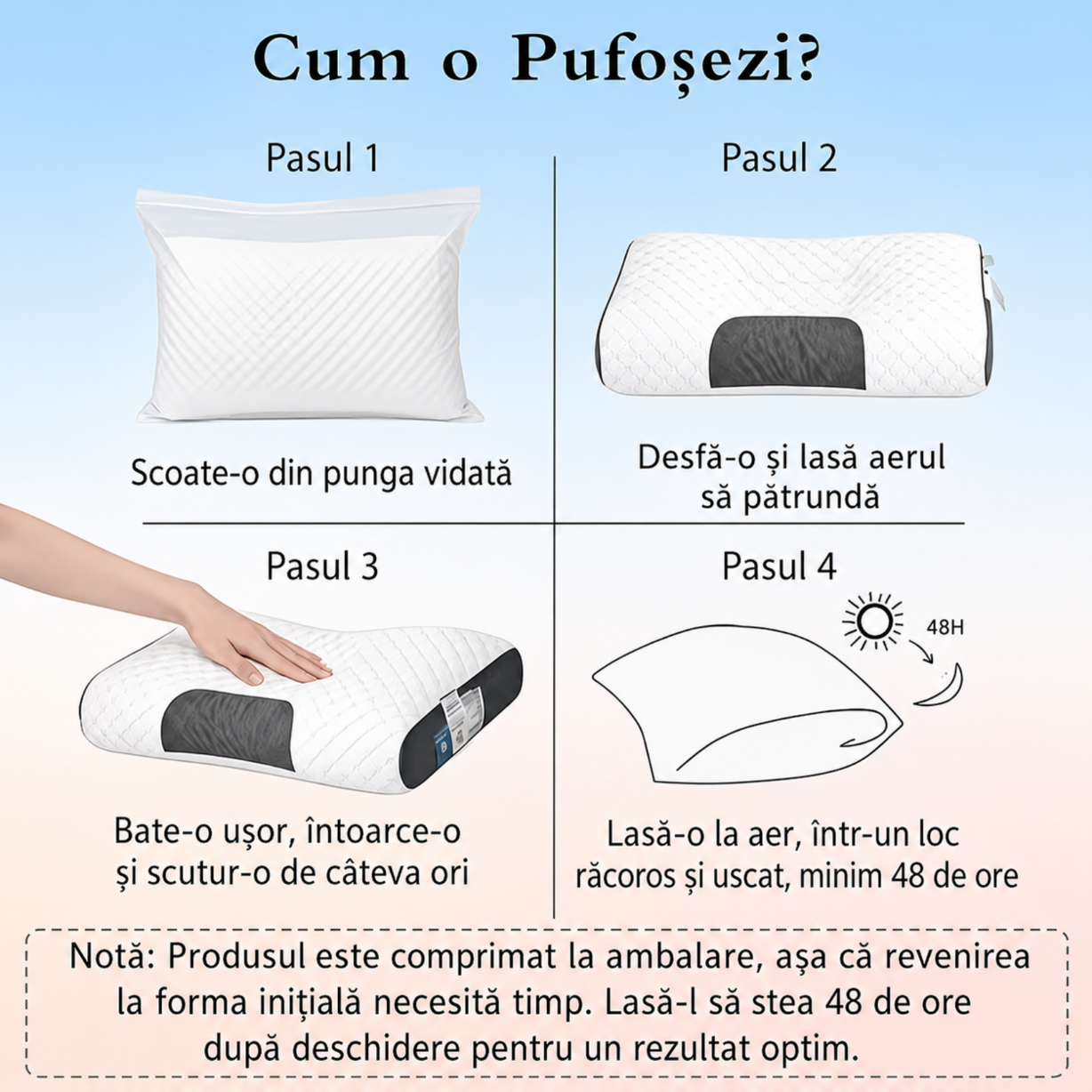 Set 2 Perne Ergonomice pentru Masajul Gâtului, Cuplu – Suport Cervical Reglabil, Husă Detașabilă Lavabilă, 40x65cm – 1+1 GRATIS