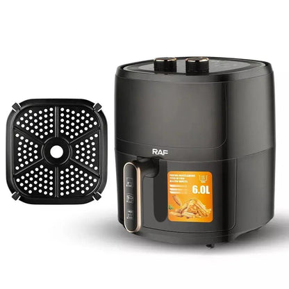 Air Fryer RAF-5324B - friteuza cu aer cald, fara ulei, capacitate 6L, 1500W, negru + CADOU CARTE DE RETETE - eSeller.ro - Inovăm pentru confortul tău