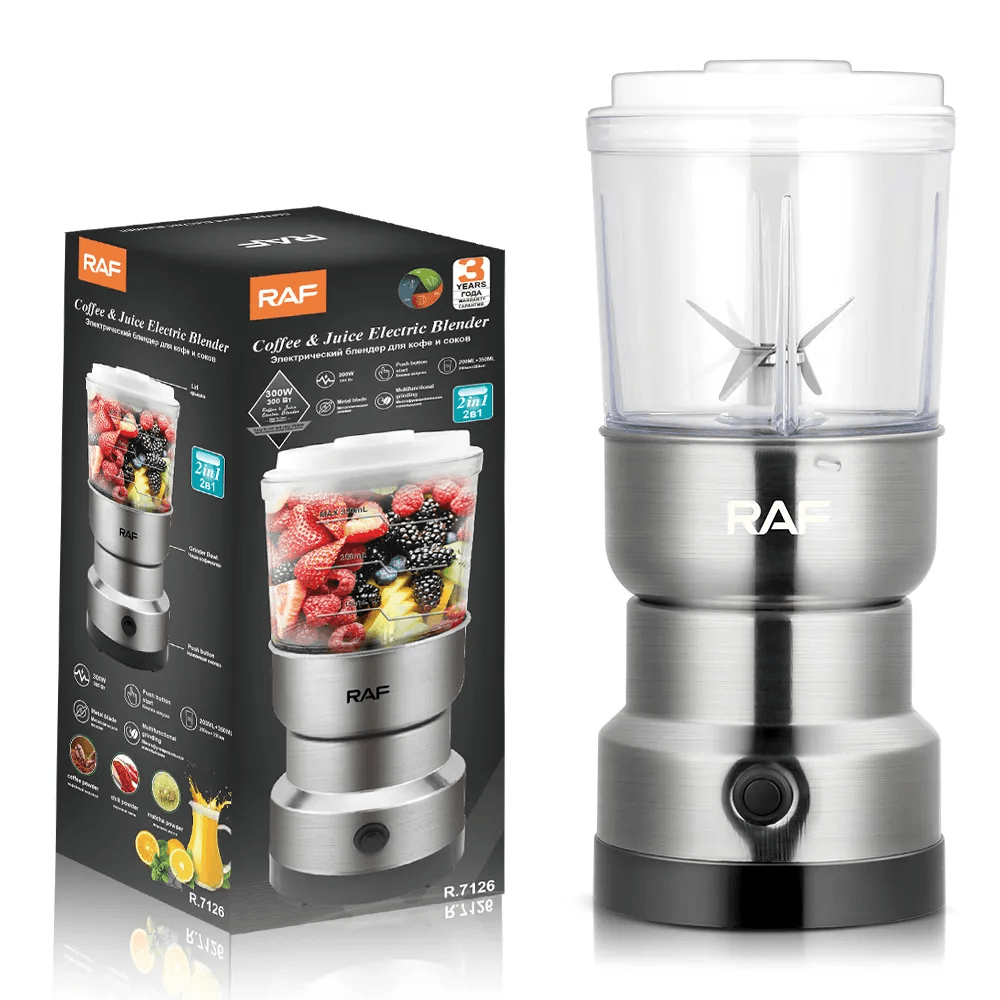 Blender electric RAF 7126 pentru Cafea si Smoothie 2in1, Capacitate 350ml, 300W - eSeller.ro - Inovăm pentru confortul tău