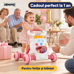 Premergător de Activități 3 în 1 DEMAHO, Lumini și Muzică, Mingi Colorate, Jucării Detașabile, Roți Antiderapante, Pliabil, 6-36 Luni