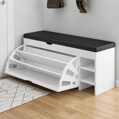 Dulap pentru pantofi tip bancheta Alb, 80 x 30 x 51 cm