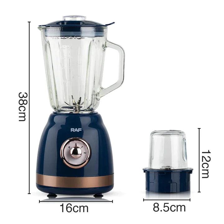 Blender Electric de sticla 2 in 1 RAF® , 1000 W cu Rasnita de Cafea, capacitate recipient 1.5L, 2 trepte viteza, Crem Metalic - eSeller.ro - Inovăm pentru confortul tău