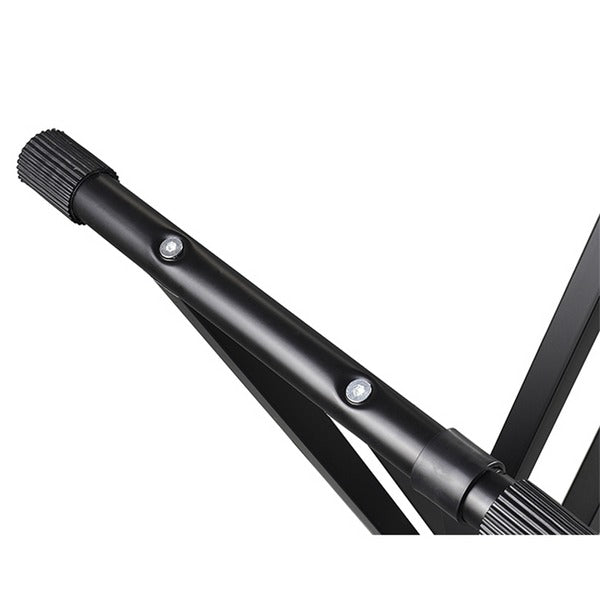 Suport Orga Dublu X Reglabil, 5 Trepte, 65–100cm, Antialunecare, Negru, Sarcină Maximă 60kg