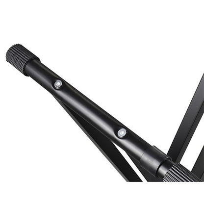 Suport Orga Dublu X Reglabil, 5 Trepte, 65–100cm, Antialunecare, Negru, Sarcină Maximă 60kg