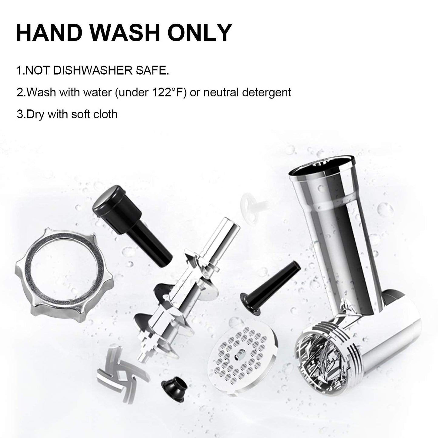 Masina de Tocat Carne Electrica Inox, 2200W, Functie Reverse, Accesorii Carnati si Kibbe