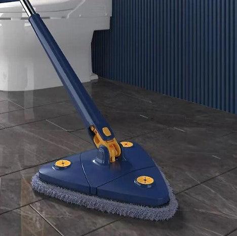 Mop cu cap triunghiular inovativ CleanMaster, de mana, reglabil, rotire 360, triunghi, albastru - eSeller.ro - Inovăm pentru confortul tău