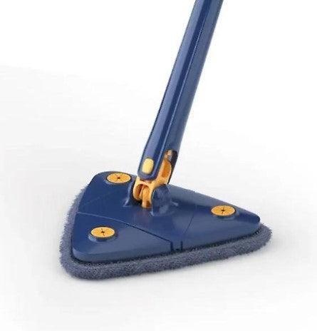 Mop cu cap triunghiular inovativ CleanMaster, de mana, reglabil, rotire 360, triunghi, albastru - eSeller.ro - Inovăm pentru confortul tău