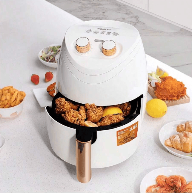 Friteuza cu aer cald AirFryer, RAF 5232 Alb, capacitate 5.8L si programe prestabilite , control mecanic, carte de retete cadou - eSeller.ro - Inovăm pentru confortul tău