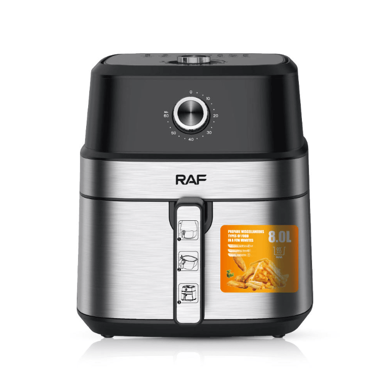 Air Fryer RAF-5319 - friteuza cu aer cald, fara ulei, capacitate 6.5L, 1800w, negru + CADOU CARTE DE RETETE - eSeller.ro - Inovăm pentru confortul tău