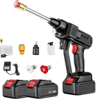 Aparat de spalat cu presiune fara fir ( portabil ), cu 2 acumulatori, 500W, 48V, 8L/min, 30 bar, negru, accesorii si valiza inclusa, CADOU 1x Kit intretinere auto, Ceara lichida Shine Armor 236 ml + Laveta microfibra 3 in 1 - eSeller.ro - Inovăm pentru confortul tău