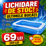 Piscină Familială Inflatabilă DEMAHO — 200×140×40 cm, 2 Inele, PVC Rezistent