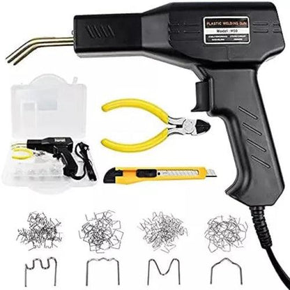 Trusa aparat sudat plastic, pistol profesional pentru lipit/sudat plastic, kit pentru repararea fisurilor din plastic, polipropilena, 200 capse de intarire, putere 50W - eSeller.ro - Inovăm pentru confortul tău