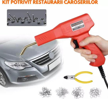 Trusa aparat sudat plastic, pistol profesional pentru lipit/sudat plastic, kit pentru repararea fisurilor din plastic, polipropilena, 200 capse de intarire, putere 50W - eSeller.ro - Inovăm pentru confortul tău