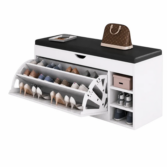 Dulap pentru pantofi tip bancheta Alb, 80 x 30 x 51 cm