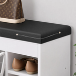 Dulap pentru pantofi tip bancheta Alb, 6 rafturi, 100x34x50 cm