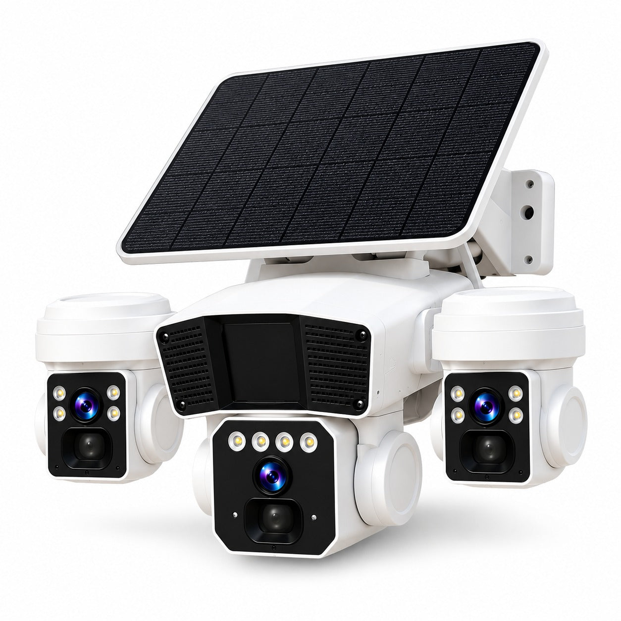 Camera de supraveghere solara 12MP 4G, Multi-lentile, Panou 20W, vedere nocturna, senzor miscare