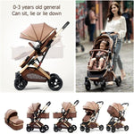 Carucior copii cu suspensii 2 in 1 transformabil landou-sport cu maner protectie din piele, cos pentru accesorii