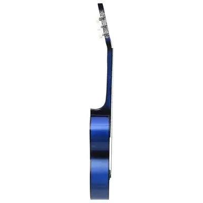Chitara Clasica Albastru 4/4 38" ( 95 X 35 CM ), pentru Incepatori si Adulti, Recomandata peste 8-10 ani, 6 Corzi Metalice, 20 De Taste - eSeller.ro - Inovăm pentru confortul tău