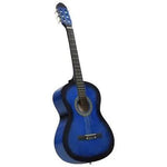 Chitara Clasica Albastru 4/4 38" ( 95 X 35 CM ), pentru Incepatori si Adulti, Recomandata peste 8-10 ani, 6 Corzi Metalice, 20 De Taste - eSeller.ro - Inovăm pentru confortul tău