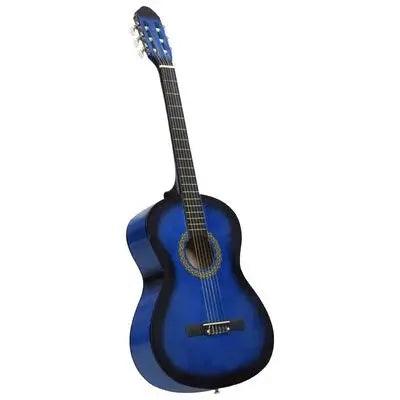 Chitara Clasica Albastru 4/4 38" ( 95 X 35 CM ), pentru Incepatori si Adulti, Recomandata peste 8-10 ani, 6 Corzi Metalice, 20 De Taste - eSeller.ro - Inovăm pentru confortul tău